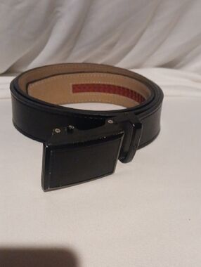 Men's Black Automatic Buckle Leather Belt